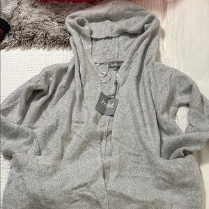 Marled Light Gray Knit Cardigan